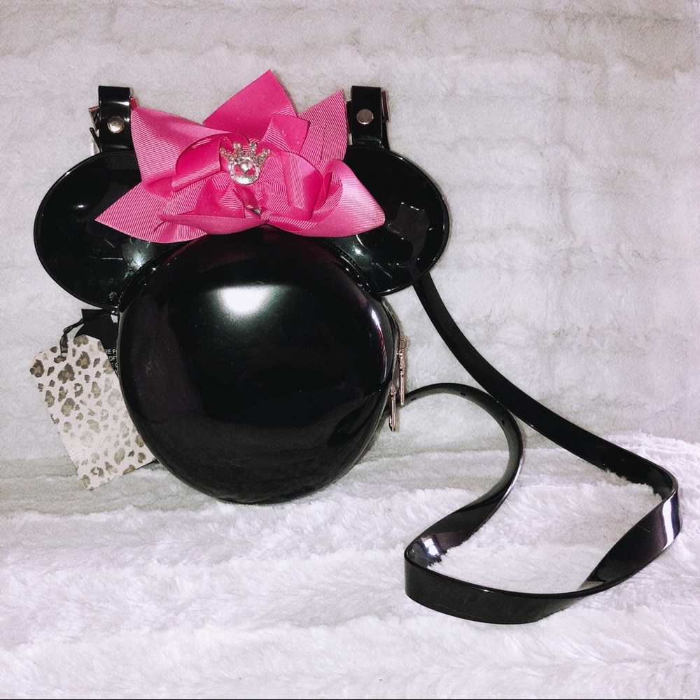🎀🐭Pink Minnie Mouse Head Crossbody Bag🐭🎀